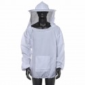 Beekeeping Jacket Veil Smock Equipment Supplies Bee Keeping Hat Sleeve Suit - White